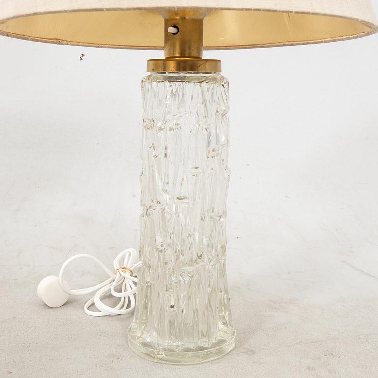 A pair of glass table lamps from the 1960's.