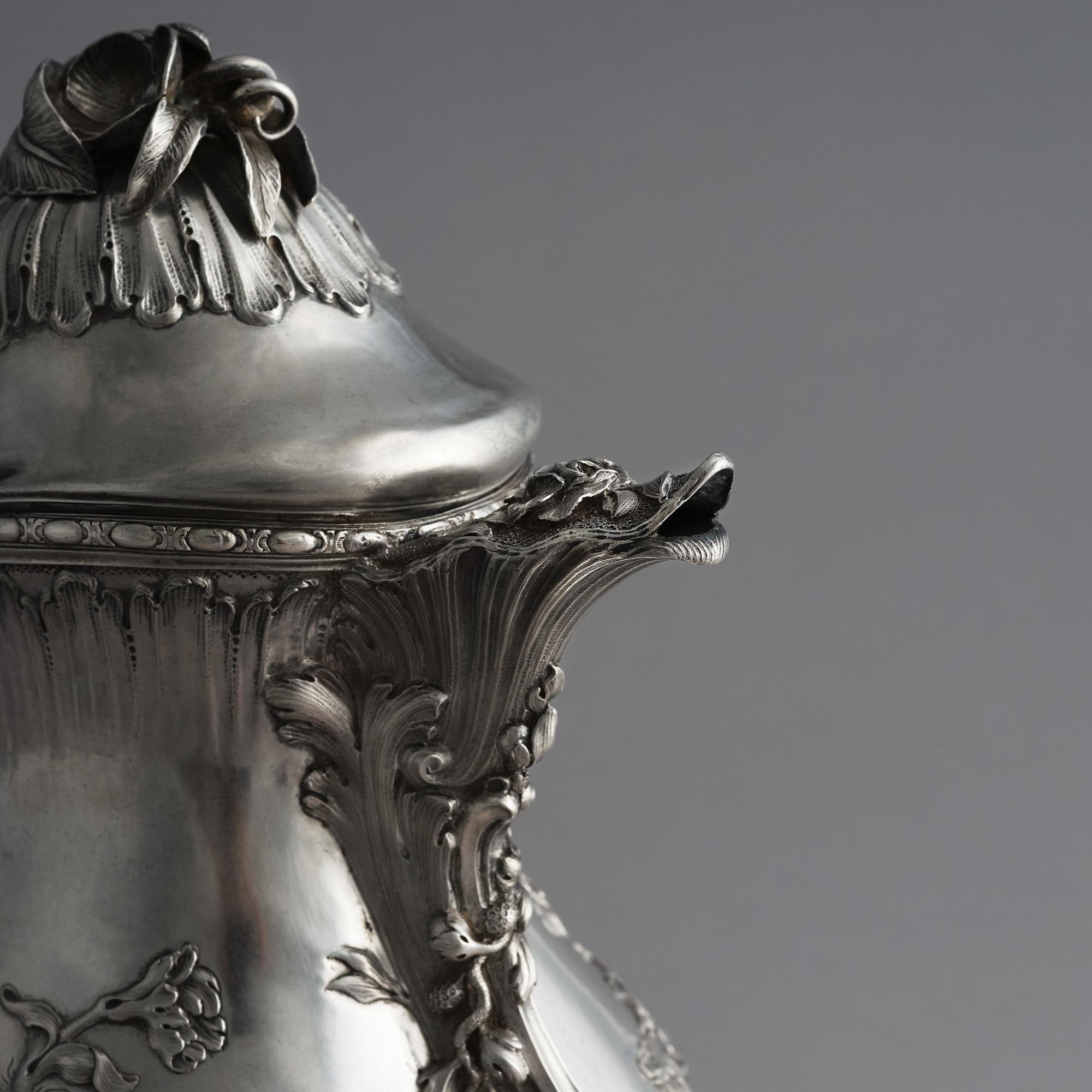A Swedish 18th Century Rococo silver coffee-pot, marks of Petter Eneroth, Stockholm 1775.