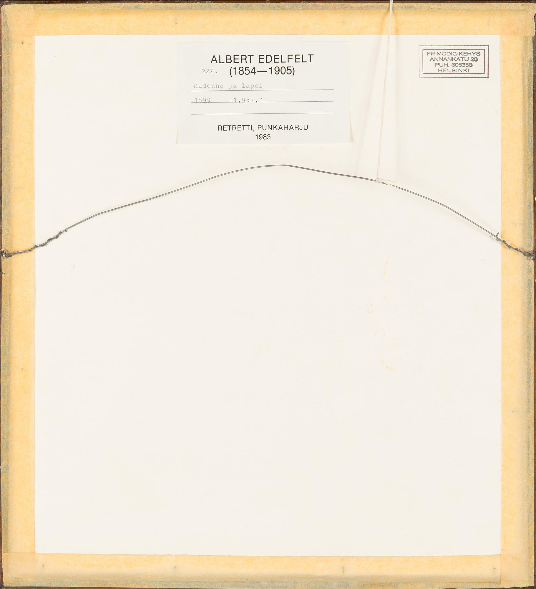 Albert Edelfelt, etsning, signerad.