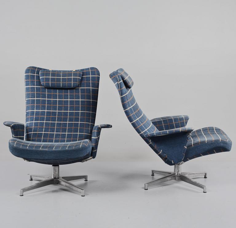 FÅTÖLJER, ett par, "Curvatur", Alf Svensson, 1960/70-tal.