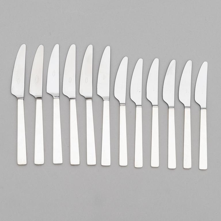 Bertel Gardberg, A 42-piece set of "Birgitta" silver cutlery, marked BG, Hopeatehdas oy, Helsinki 1956-65.