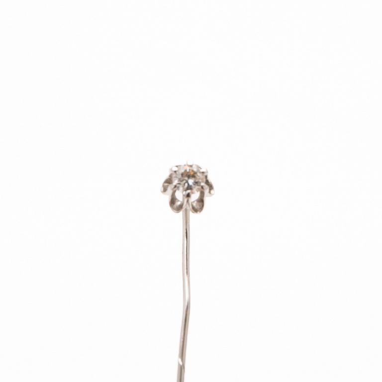 Brooch, 14K white gold with diamond, Axel Svensson, Malmö, 1989.