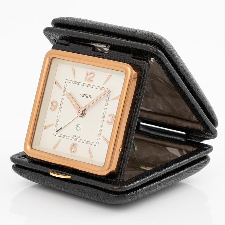 Jaeger, travel alarm clock, 72 x 85 x 34 mm.
