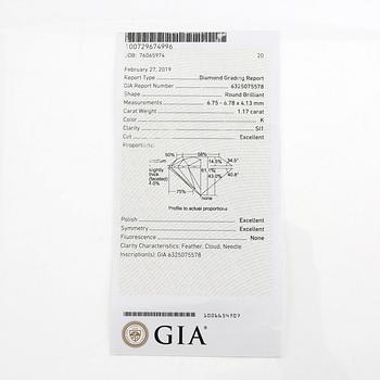 Ring platina med runda briljantslipade diamanter, Giraux Fine Jewelry San Francisco USA, GIA report.