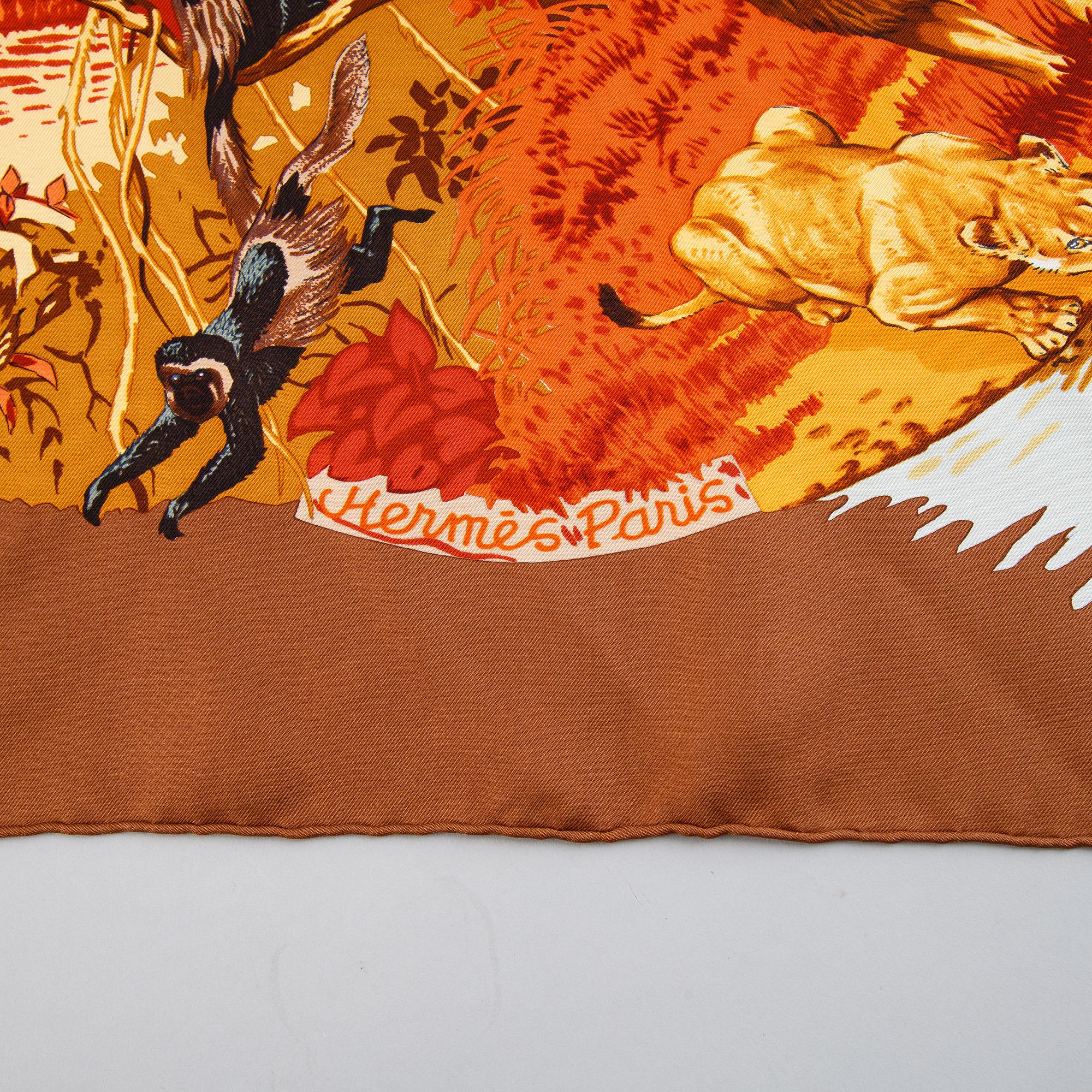 Hermès, an 'Africa' silk scarf.