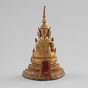 FIGURIN, delvis bronserad metall, Thailand, sent 1800-tal.