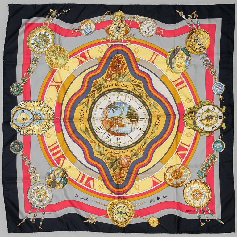 Hermès, scarf, "La ronde des heures".