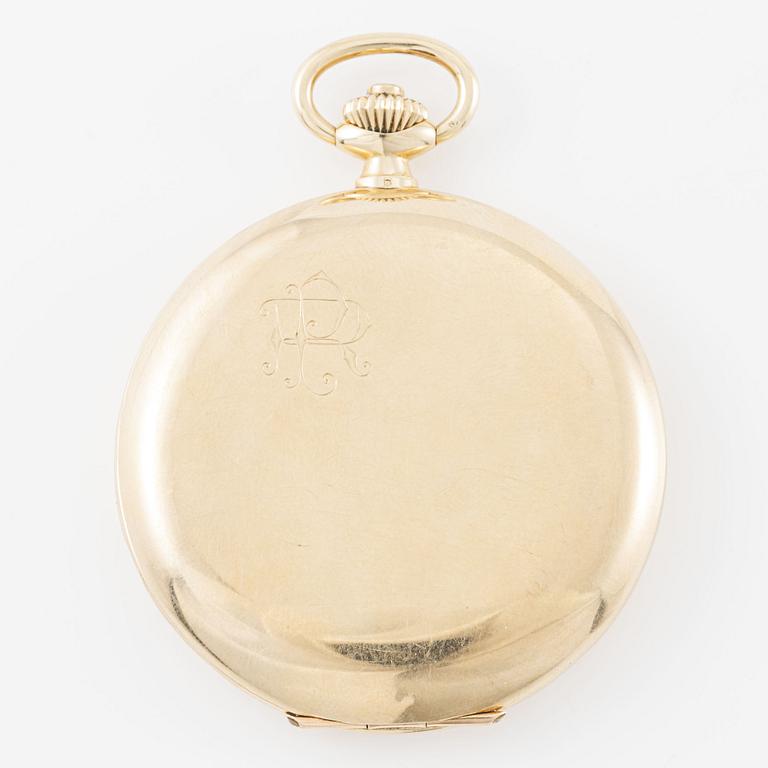 Omega, pocket watch, 14K gold, hunter, "Gold from Boliden", 50 mm.