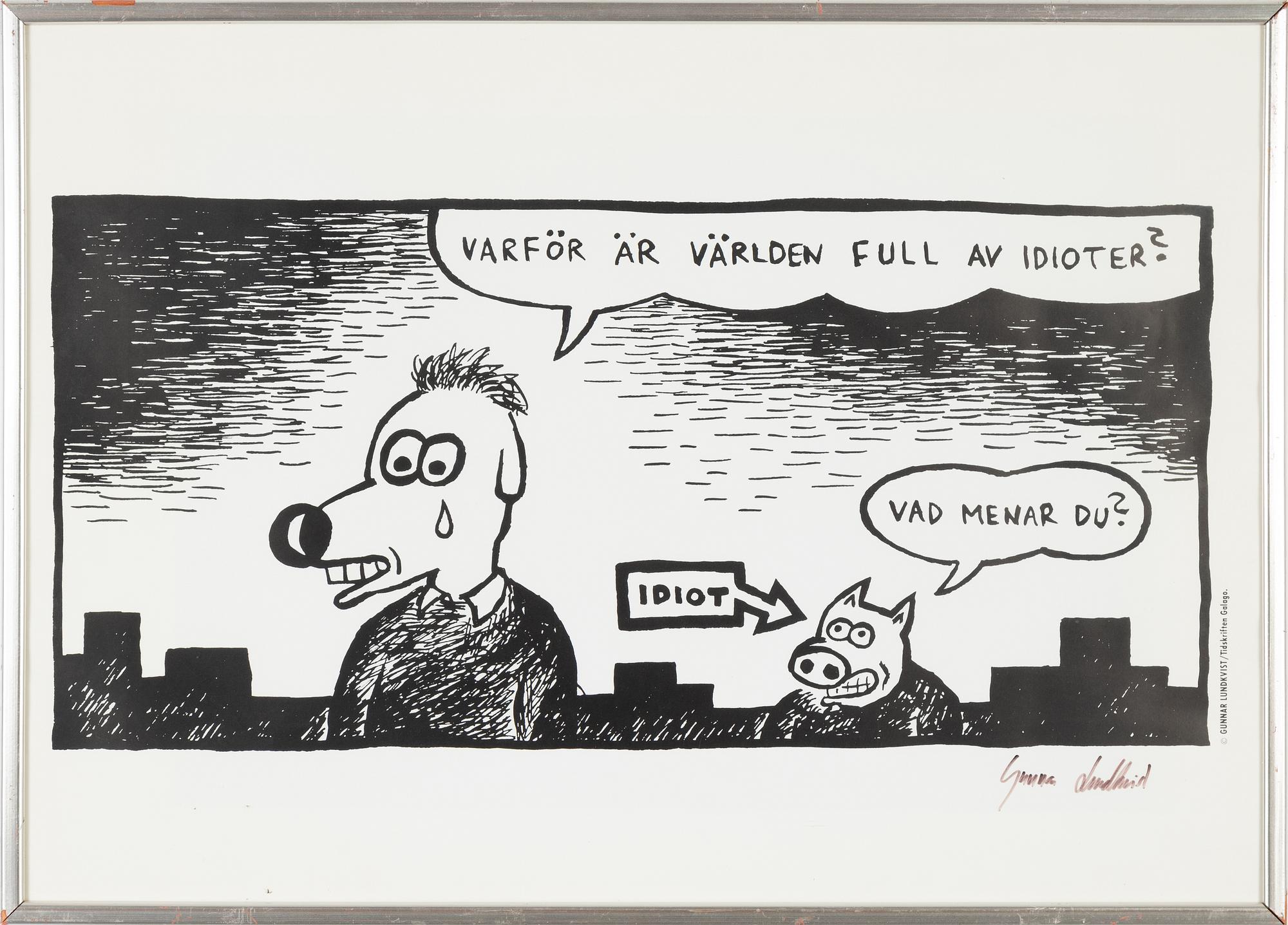 Gunnar Lundkvist, off set, signed.