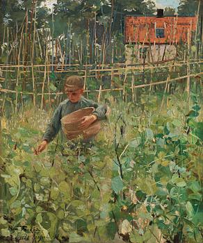 344. Gerda Roosval-Kallstenius, Harvesting in the kitchen garden.