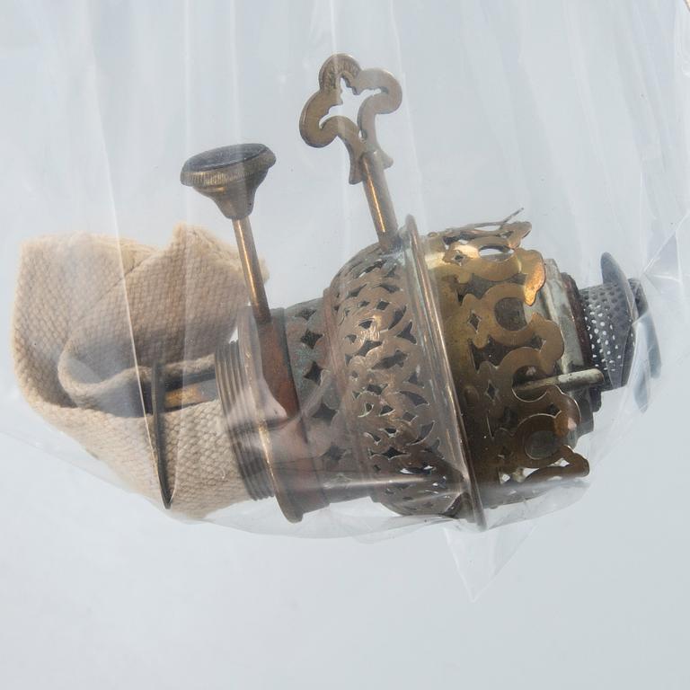 A Jugend brass ceiling lamp.