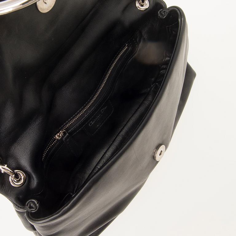 CHRISTIAN DIOR, Black Leather Demi Lune Small Flap Bag.