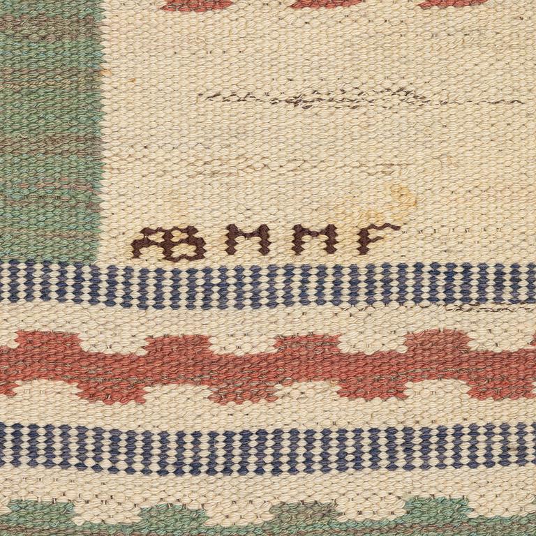 Märta Måås-Fjetterström, a carpet, 'Vita Rutmattan', flat weave, c 229 x 168 cm, signed AB MMF.