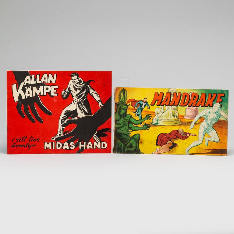 12 magazines including Kalle Ankas julbok 1945.