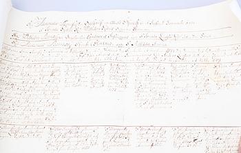 SLÄKTDOKUMENT, adliga ätten Ramsay, 1600-tal -1800-tal.