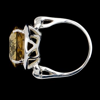 RING, sterlingsilver, limekvarts ca 11.50 ct.