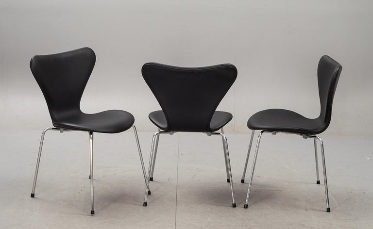 STOLAR, 6 st, "Sjuan", Arne Jacobsen, Fritz Hansen, Danmark.