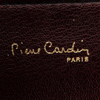 PIERRE CARDIN Vintage Black and burgundy Leather Travel Bag.