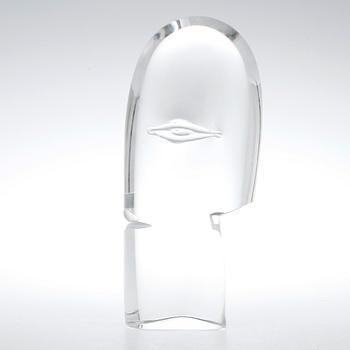 GÖRAN WÄRFF, skulptur, glas "profil", Kosta Boda, unik, signerad.