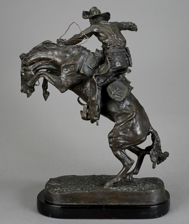 FREDERIC SACKRIDER REMINGTON, efter, skulptur, brons, stämpelsignerad.