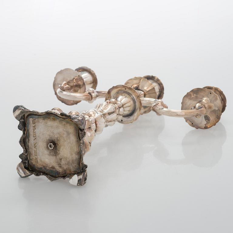 A silver candelabrum, Kultakeskus, Hämeenlinna 1976.