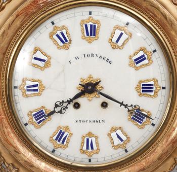VÄGGPENDYL, F.W Tornberg Stockholm. Nyrokoko,
1800-talets andra hälft.