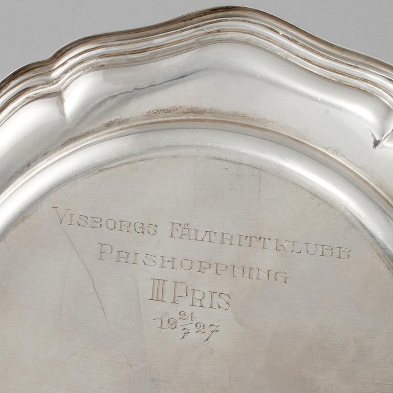 TALLRIKAR, 9 + 2 st, silver, C G Hallberg och K Andersson, Stockholm, 1920-tal, total vikt 2060 g.