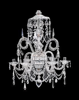 580. A Middle Europe late 18th century six-light glass chandelier.