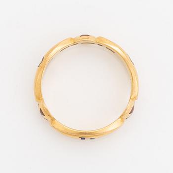 Frimurarring, 18K guld och emalj.