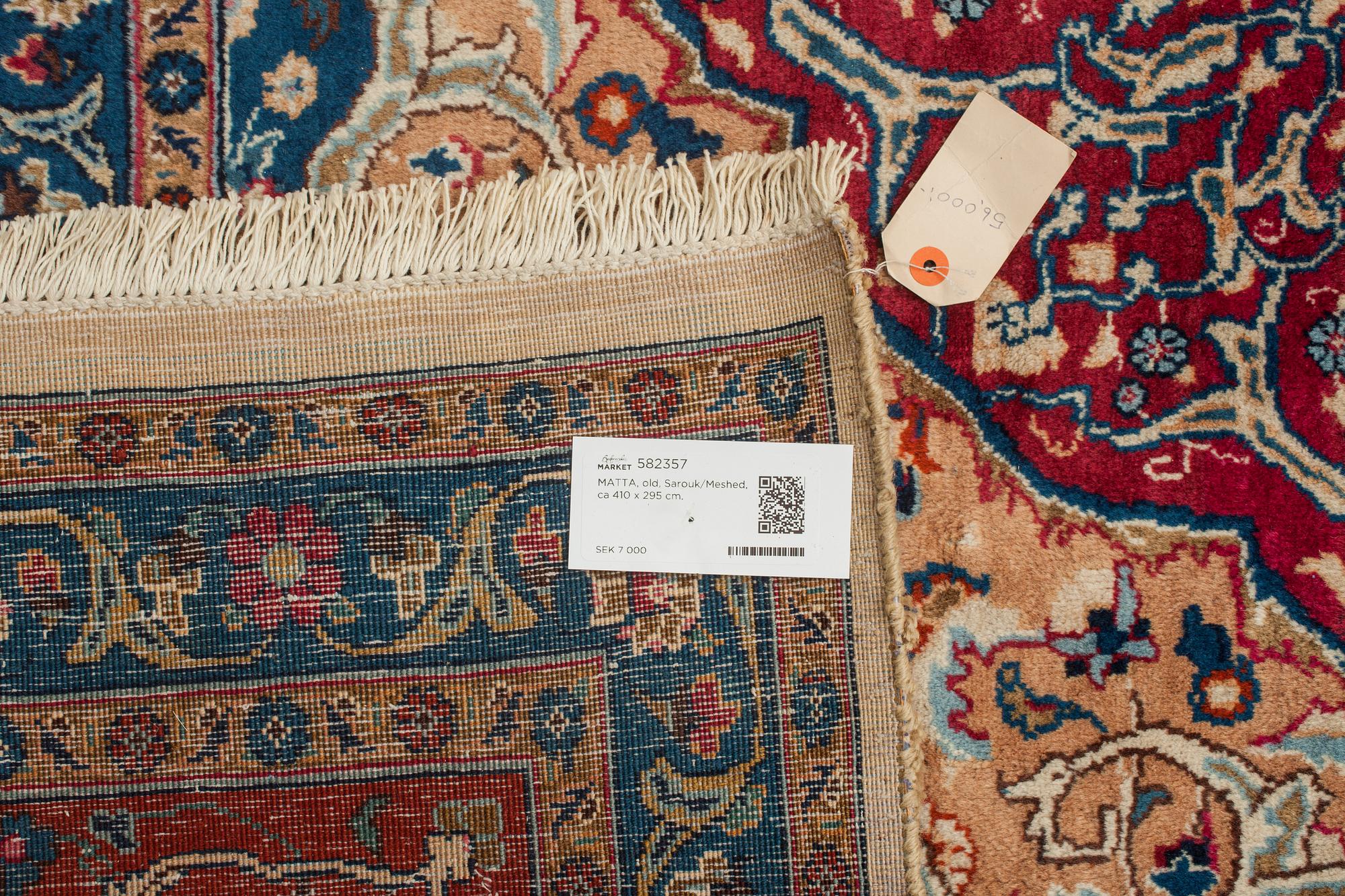 MATTA, old, Sarouk/Meshed, ca 410 x 295 cm.