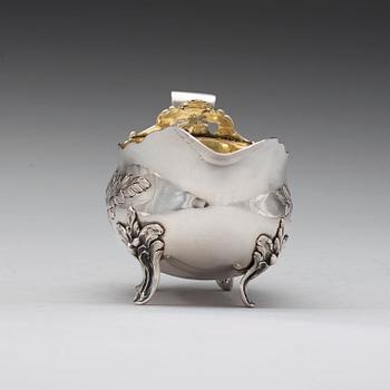 A Swedish 18th century parcel-gilt cream-jug, marks of Lars Boye, Stockholm 1772.