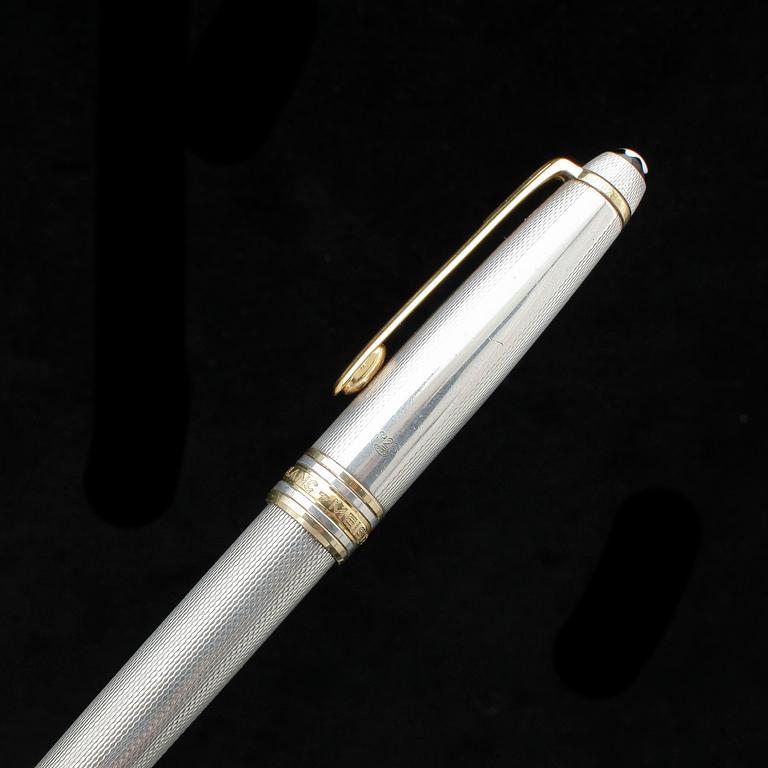 BLÄCKPENNOR, 3 st, bla sterlingsilver, Mont Blanc, 1980-tal.