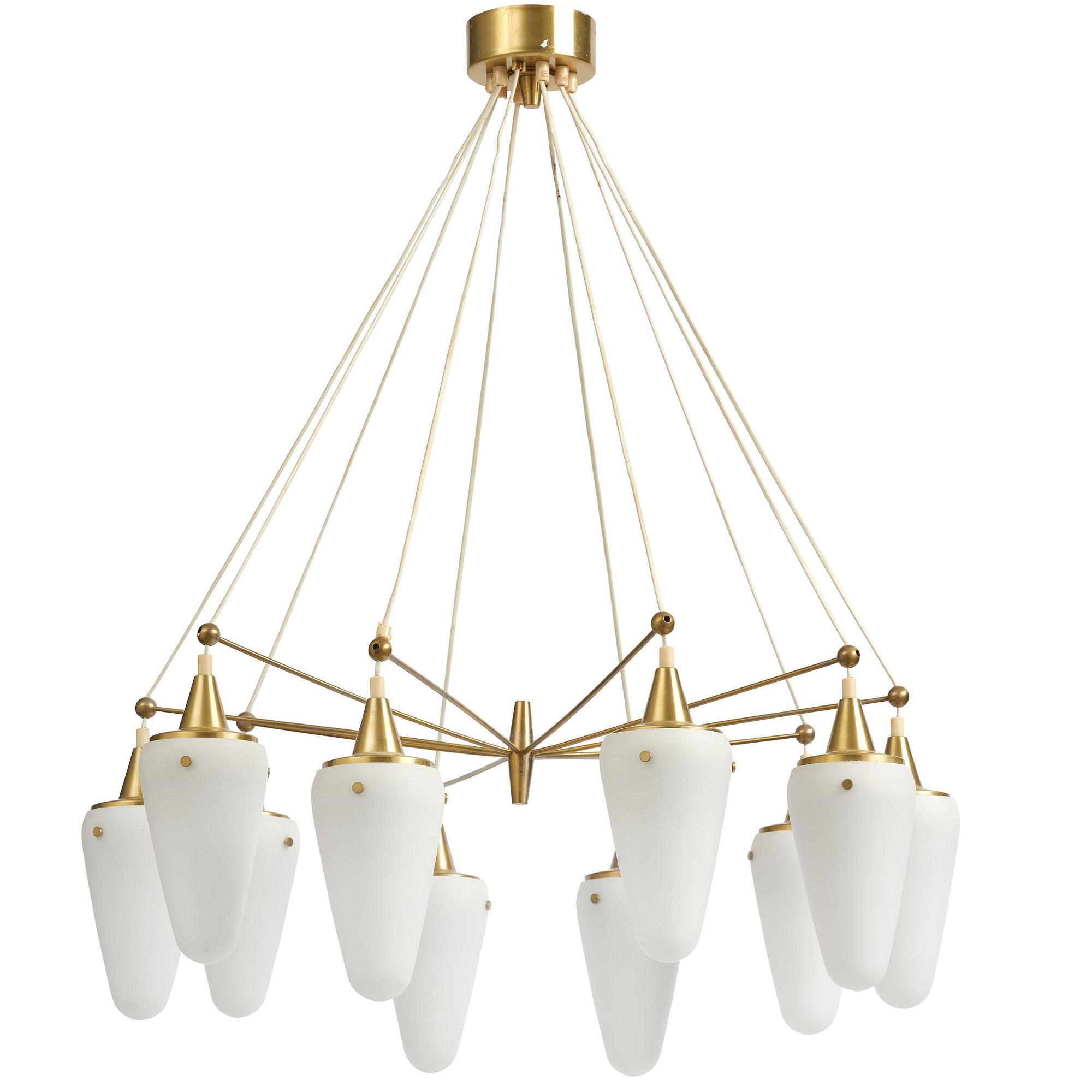 Hans-Agne Jakobsson, an imposing ceiling lamp, Hans-Agne Jakobsson AB, Markaryd, 1950s.