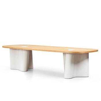 India Mahdavi, an oak and ceramic dinner table, designed for a project at Svenskt Tenn, Sweden in 2022.