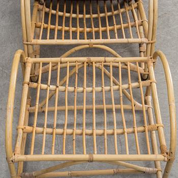 An easy chair and stool, second half of the 20th century.