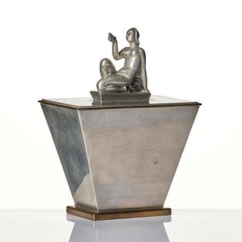 Oscar Antonsson, a "Sommar" (Summer) pewter box, Ystad-Metall, Sweden, 1930.