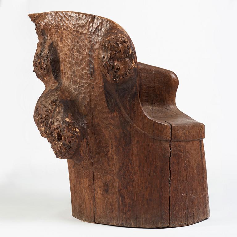 A Swedish folk art pine chair, early 20th Century.