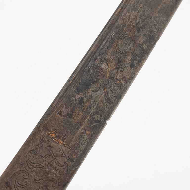A rococo hunting sword, 18th Century.