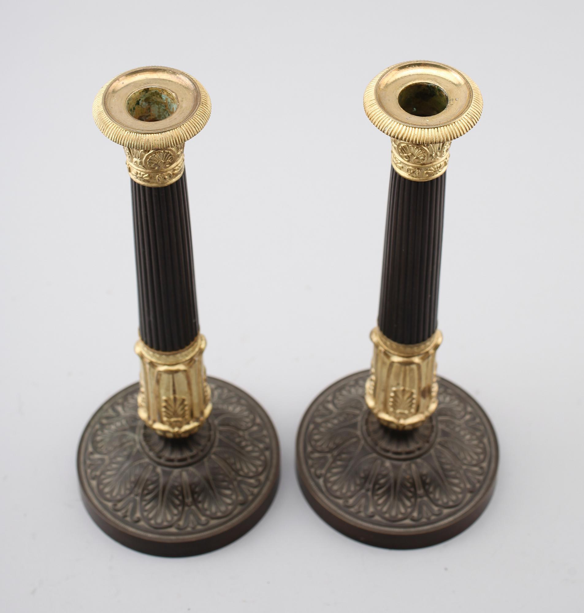 LJUSSTAKAR, 1 par, brons, 1800-talets andra hälft.