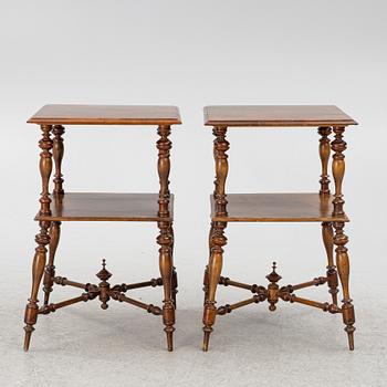 A pair of side tables/bedside tables, second half of the 19th century.