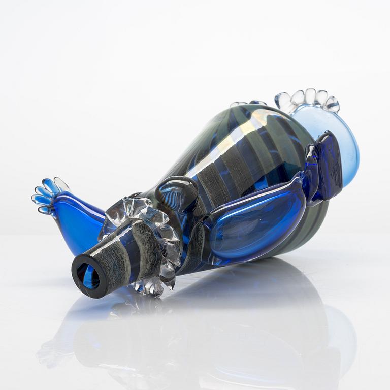 Björn Weckström, glasskulptur/ vas, signerad Björn Weckström Nuutajärvi Notsjö. 1970-tal.