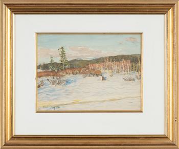 Axel Sjöberg, akvarell, signerad och daterad 1924.