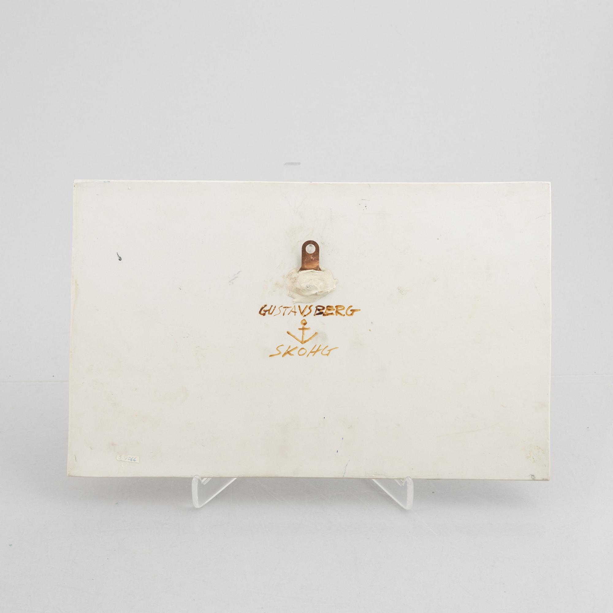 Börje Skohg, väggplaketter, tre stycken, stengods, Gustavsberg/Gustavsberg studio, 1970-tal.