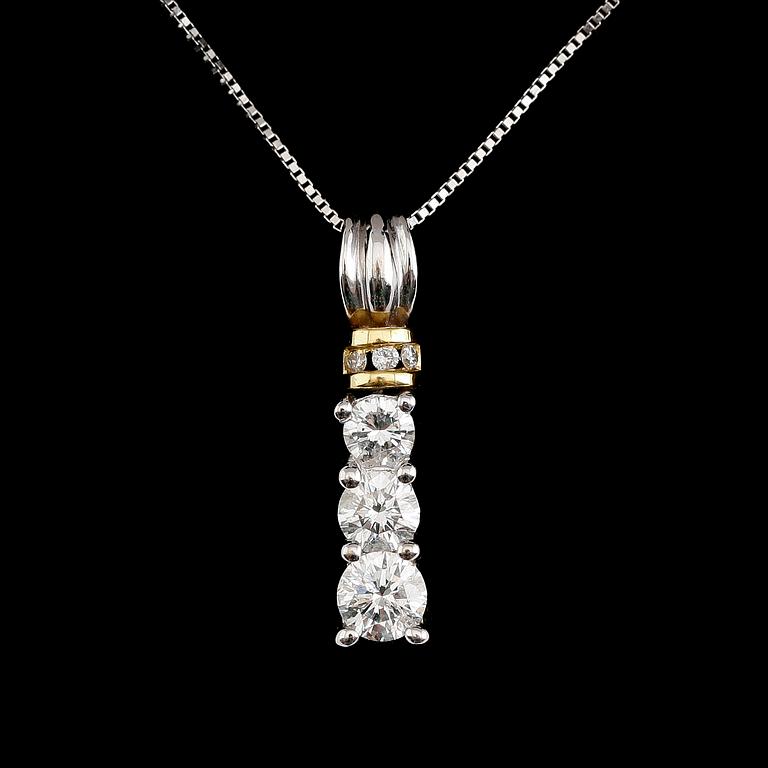 HÄNGE, 14 k guld, briljantslipade diamanter tot ca 0.75 ct.