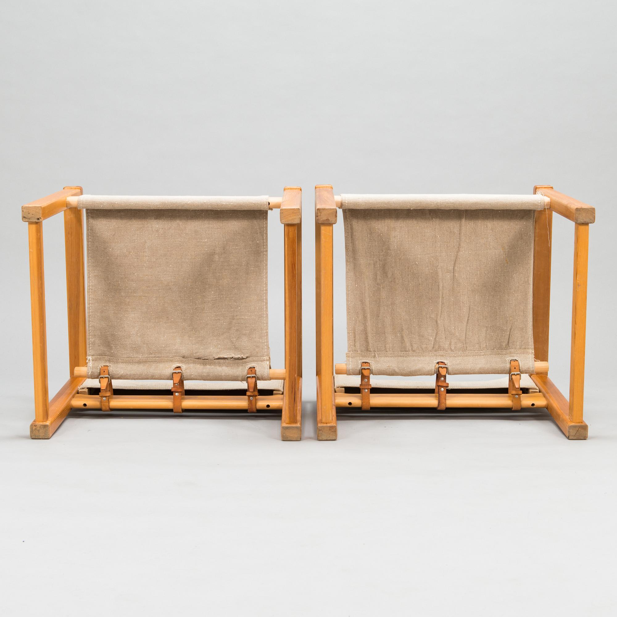 Karin Mobring, A pair of 1970's 'Diana' safari chairs for Ikea.