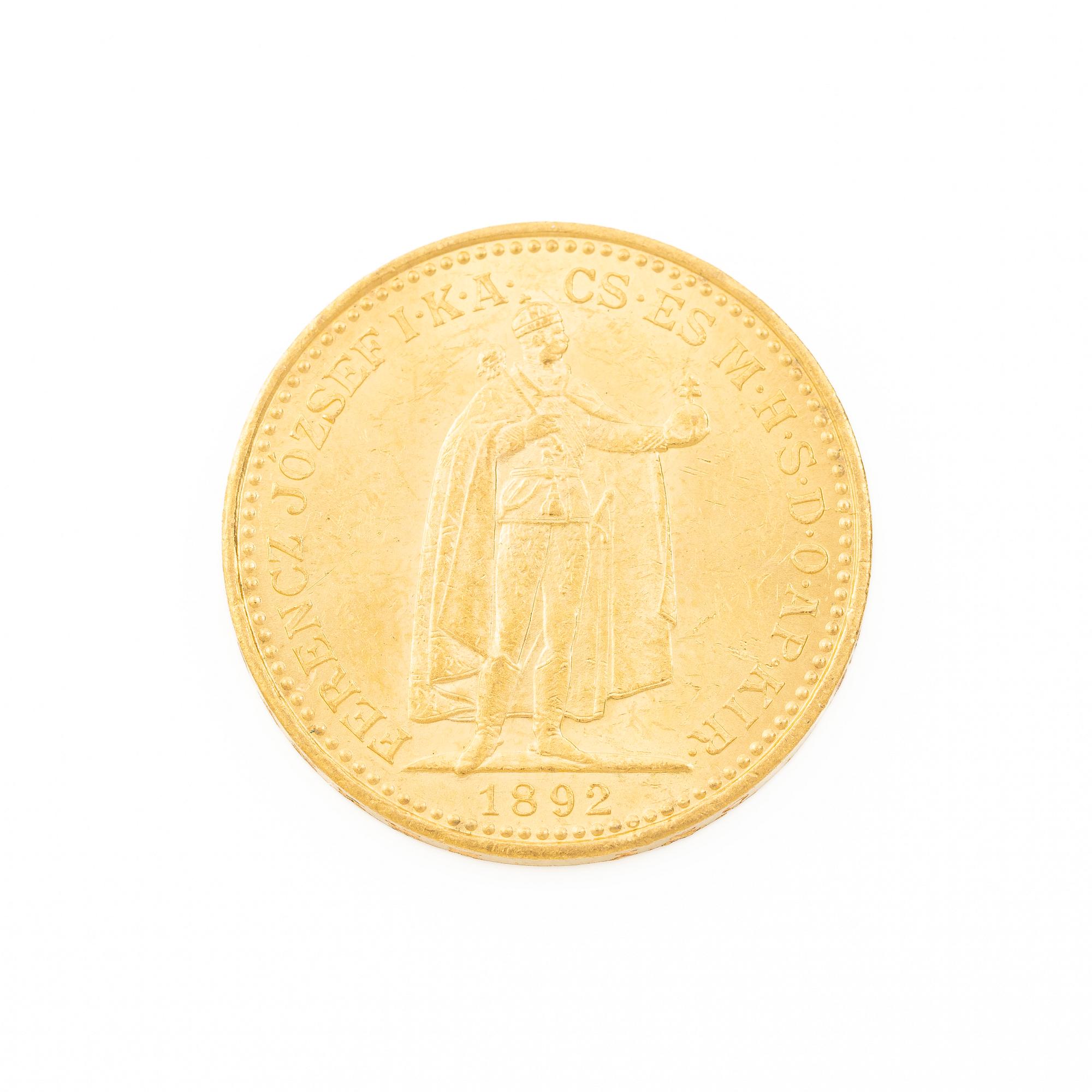 Gold coin, Hungary, 20 Korona, 1892.