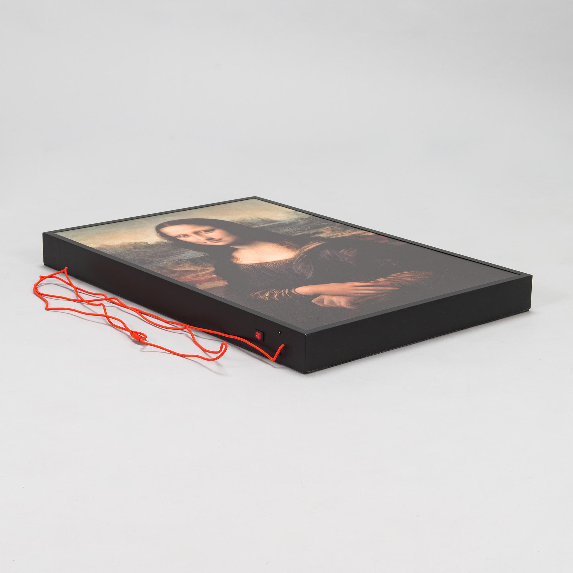 Virgil Abloh, light box,Mona Lisa backlit,  Markerad IKEA 2018.