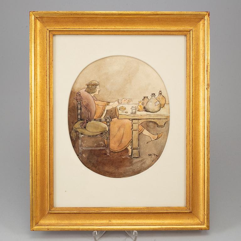 OTTILIA ADELBORG, watercolour, signed.