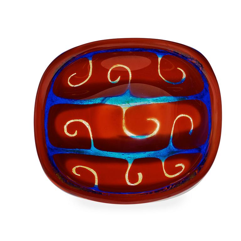 A Sven Palmqvist ravenna glass bowl, Orrefors 1970.