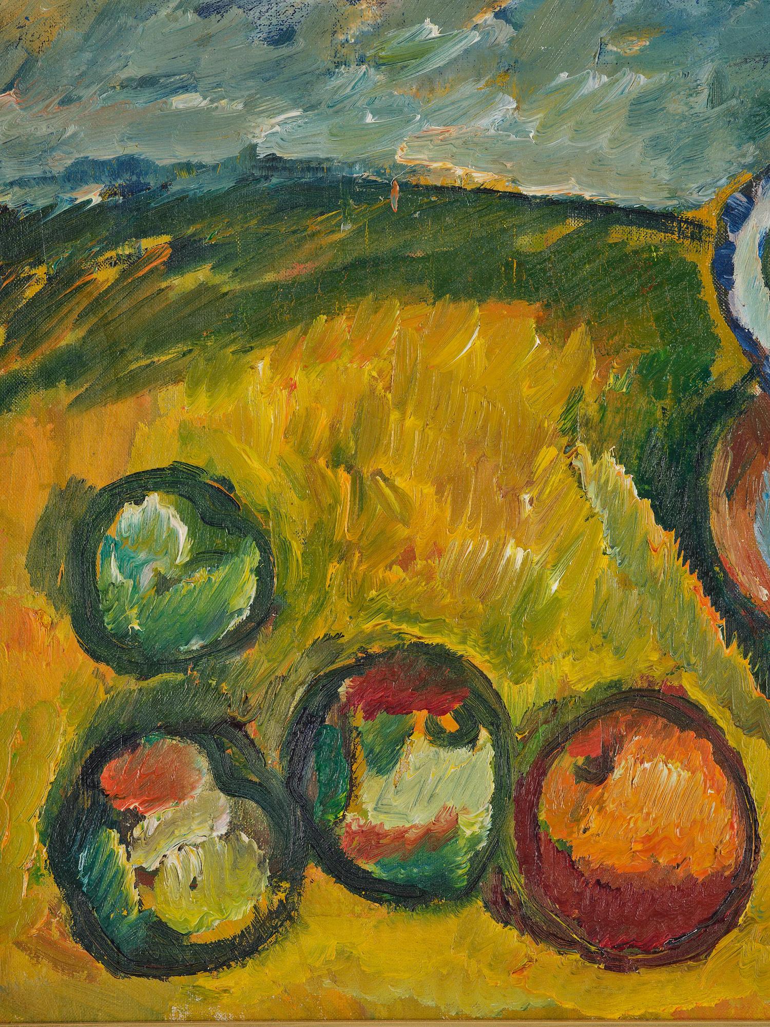 Gösta Sandels, Still life with fruit and pitcher.